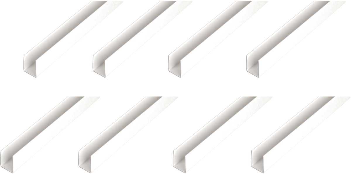 Alberts 8 x U-Profil, Aluminium, wit, 10 x 12 x 10 x 1 mm, lengte 2 m
