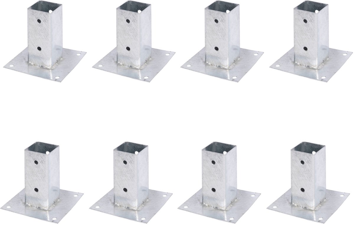 Alberts 8 x opschroefhuls voor vierkante houten palen, 61x61 mm, thermisch verzinkt, voor opschroeven
