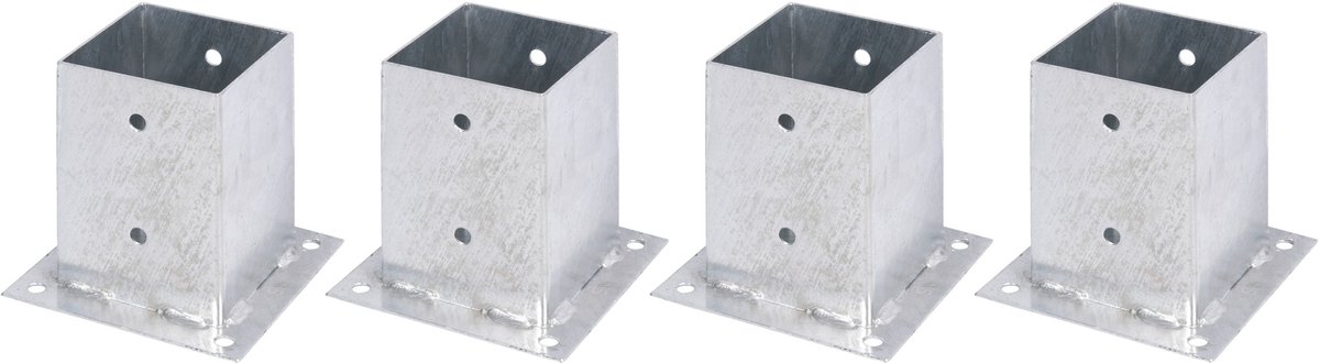 Alberts 4 x opschroefhuls voor vierkante houten palen, 101x101 mm, thermisch verzinkt, voor opschroeven