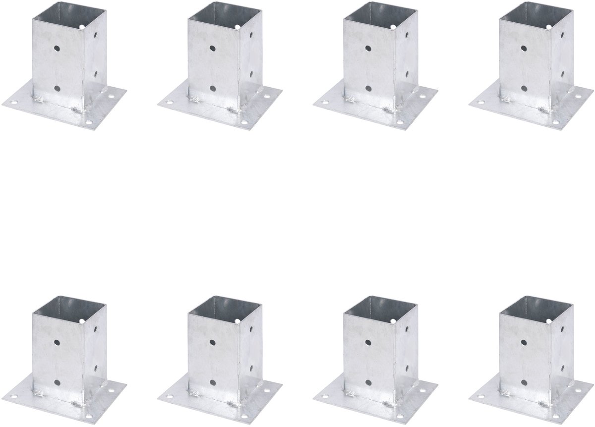 Alberts 8 x opschroefhuls, Befestigung an Geraden, 91x91 mm, thermisch verzinkt, voor opschroeven