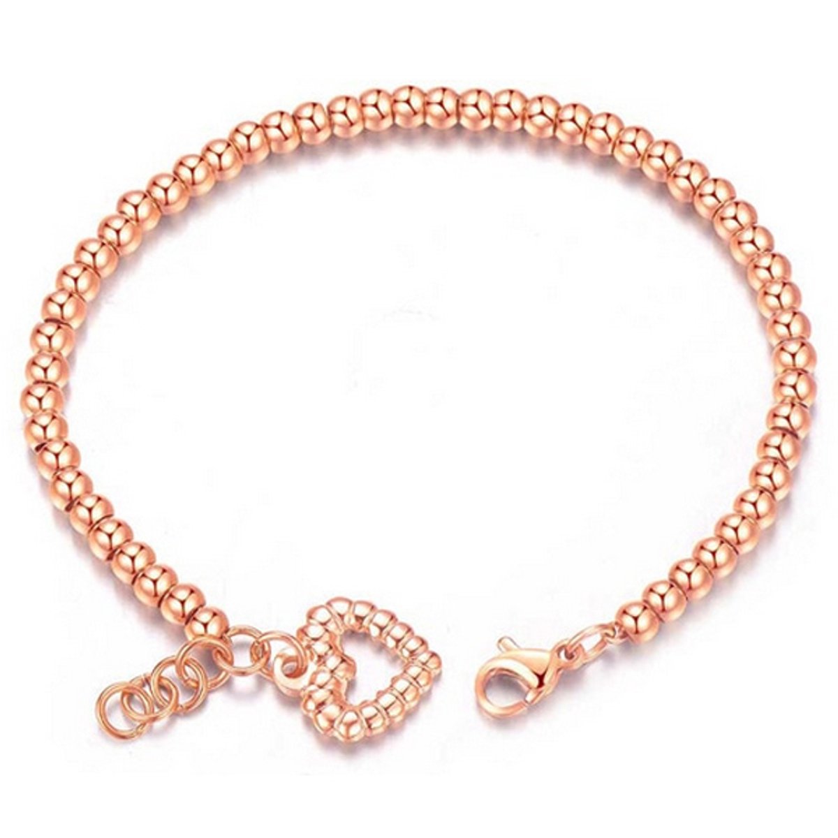 Cilla Jewels Dames Armband Kraalvormig met Hart Rose