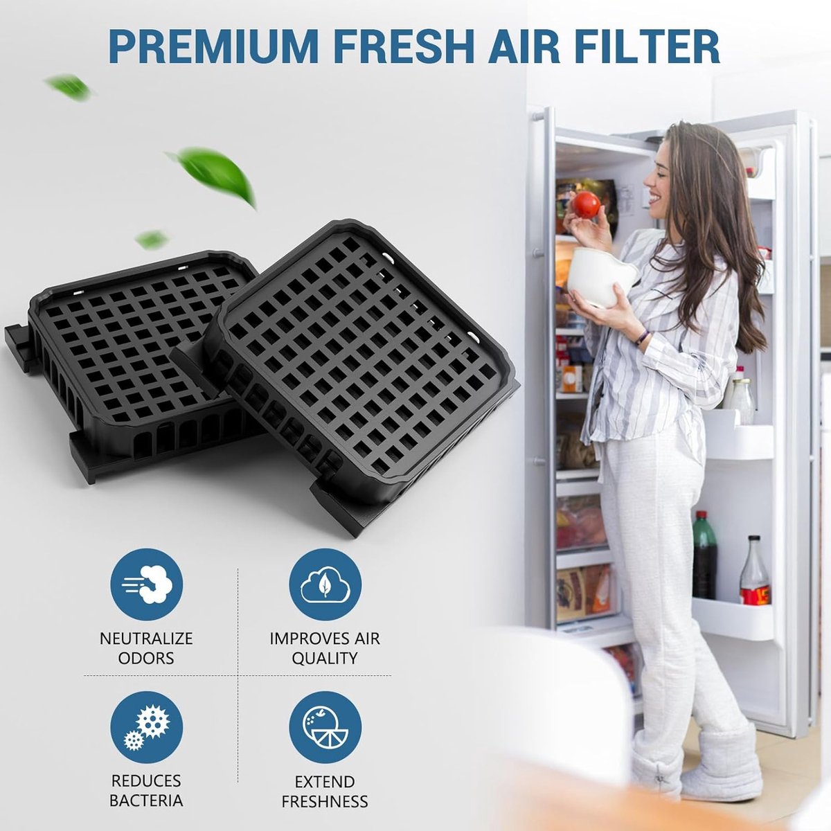 FilterBase® Fresh Air Filter für Liebherr Kühlschrank | 2 Stück | Aktivkohlefilter kompatibel mit 9096989 9882460 988246000 und 7440021-00