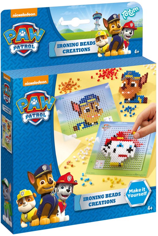 PAW Patrol Totum Strijkkralen knutselset met Chase - knutselset jongens en meisjes - incl. 800+ strijkkralen creatief speelgoed educatief