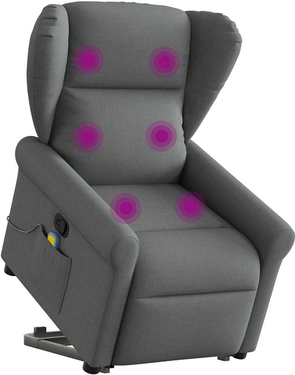 vidaXL Sta-op-massagestoel - verstelbaar - stof - donkergrijs