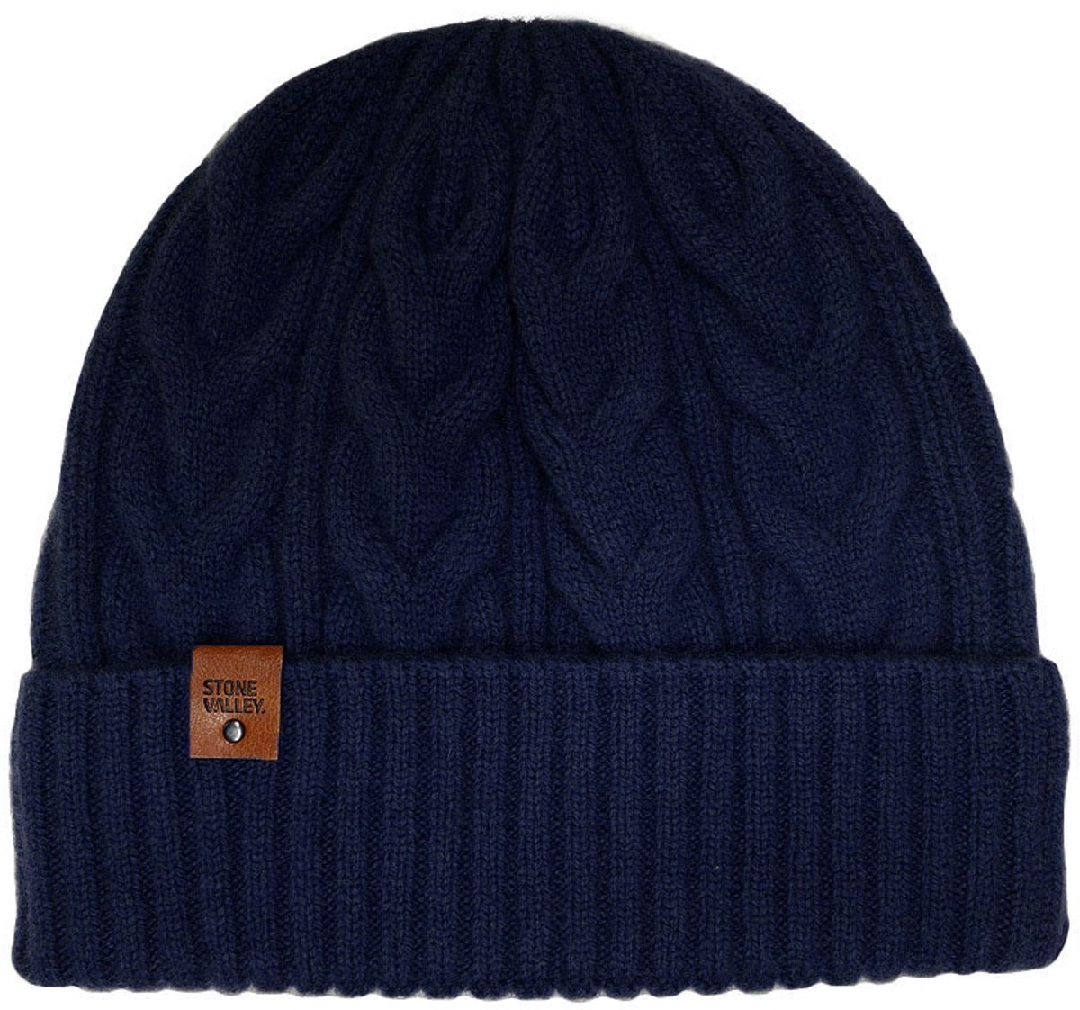 Grofgebreide Wollen Dames Muts in Navy - Stone Valley