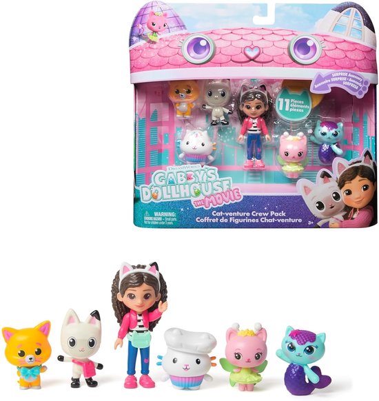 Maison de poupée de Gabby - Ensemble de figurines de jeu - avec Gabby, 6 chats et 1 paquet de maison de poupée