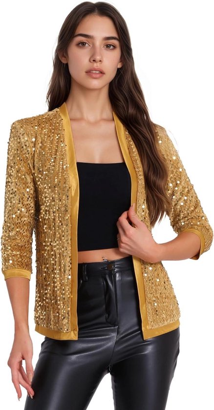 Monari gebreid vest met glittergaren en pailletten Grijs | Ter Horst van Geel