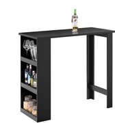 SoBuy Bartafel, Hoge Keukentafel, Statafel voor Kleine Ruimtes, Bar voor Keuken, Woonkamer, Kantoor of Koffiebar, Zwart, 112 x 57 x 106 cm FWT17-II-SCH