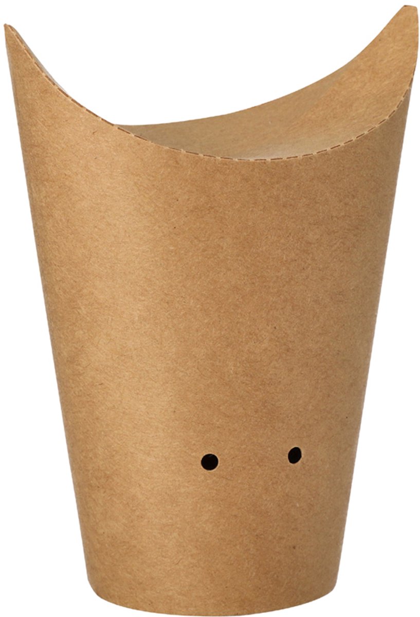 Image of 50 Friet Scoops, kraft karton rond Ø 6 cm · 14 cm bruin small