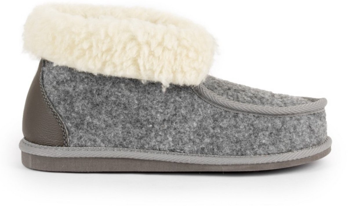 LuLu- Vilten sloffen met omslag - Hoge Wolvilt sloffen - flexibele antislip rubberen zool - voor Dames en Heren - Maat 41 — cadeau in Mode & Accessoires - foto 5