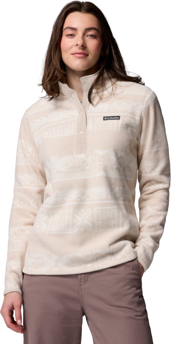 Columbia Benton Springs™ Printed Snap Fleece Met Halve Rits Beige M Vrouw