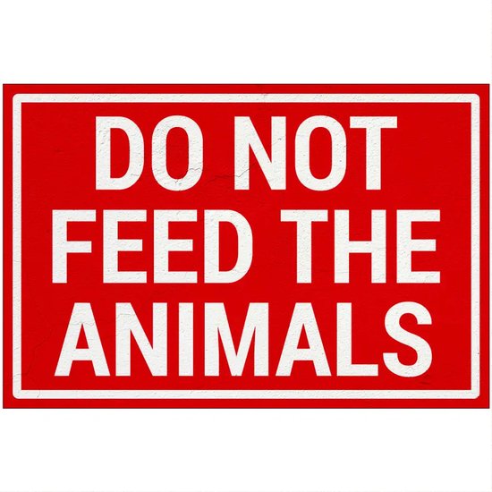 Panneau « Ne pas nourrir les animaux » - Sign Again - 45 x 30 cm