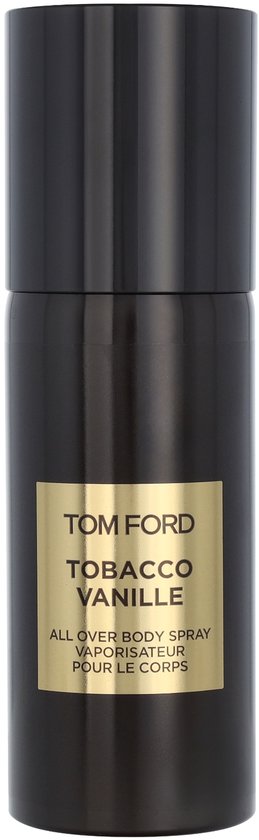 Donkerbruine Tom Ford Tobacco Vanille body spray met goudkleurig etiket.