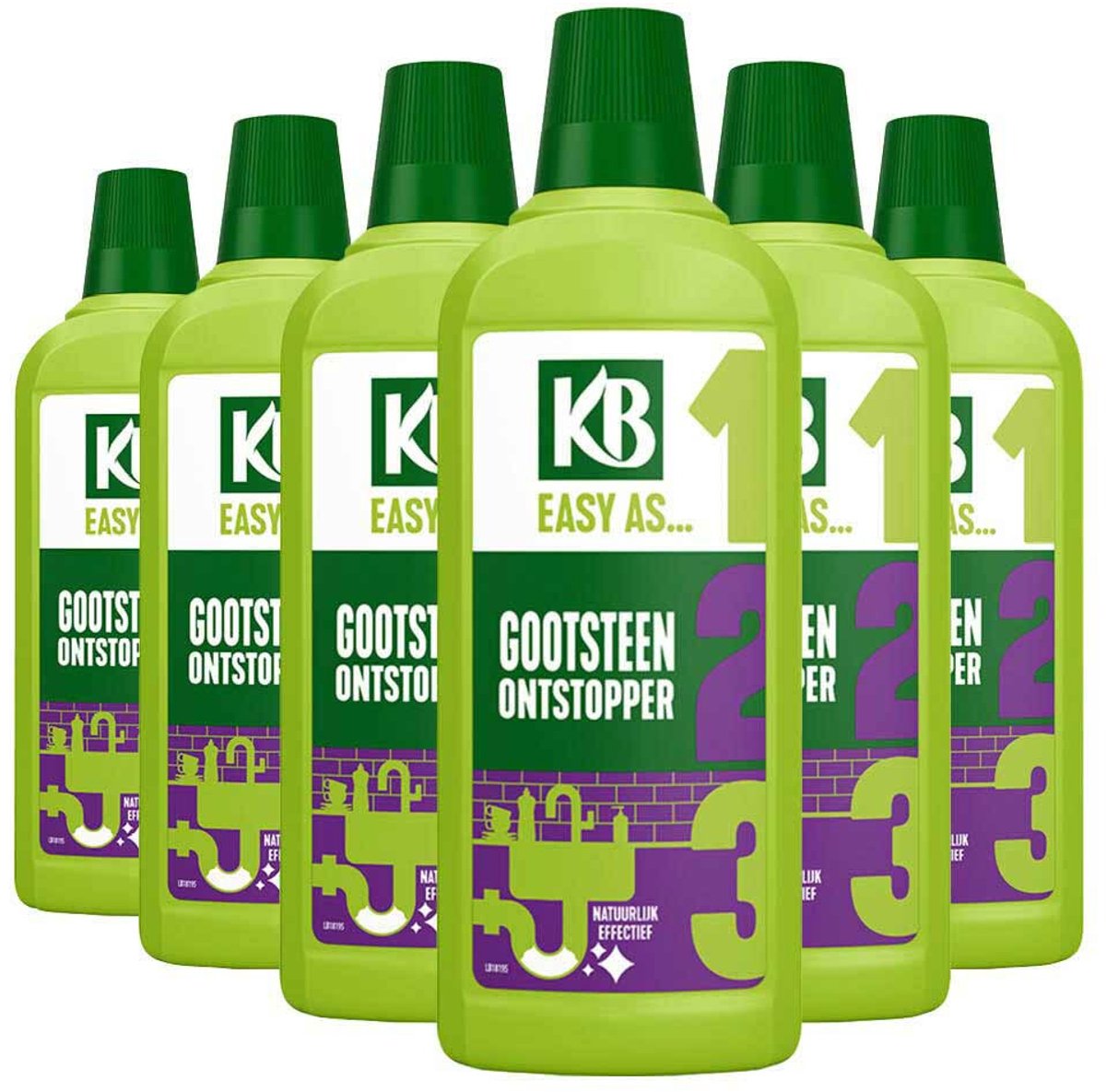 KB Easy Gootsteen Ontstopper Concentraat - 6 x 750 ml - Voordeelverpakking