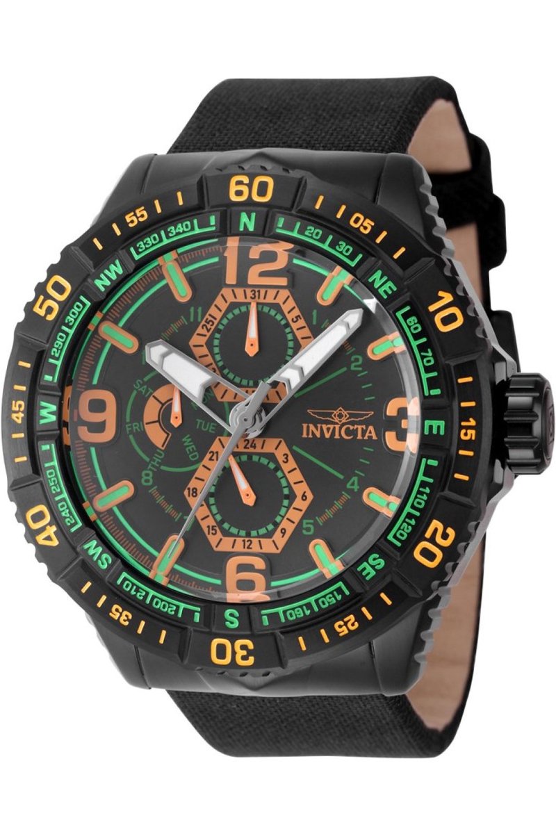 Invicta Coalition Forces 49632 Heren Horloge - Waterdicht - Analoog - Quartz Uurwerk - Roestvrij Staal met zwarte Wijzerplaat - 49mm