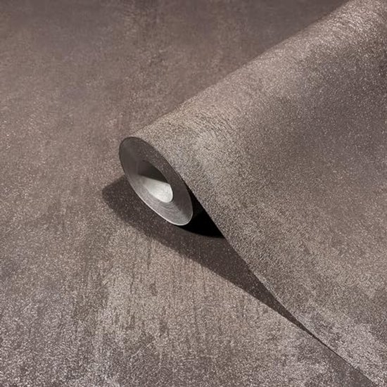 Livingwalls Behang 396702 Industrial - hoogwaardig behang beton in grijs met metallic effect in brons - wandbehang pleisterlook op 10,05 m x 0,53 m - Made in Germany