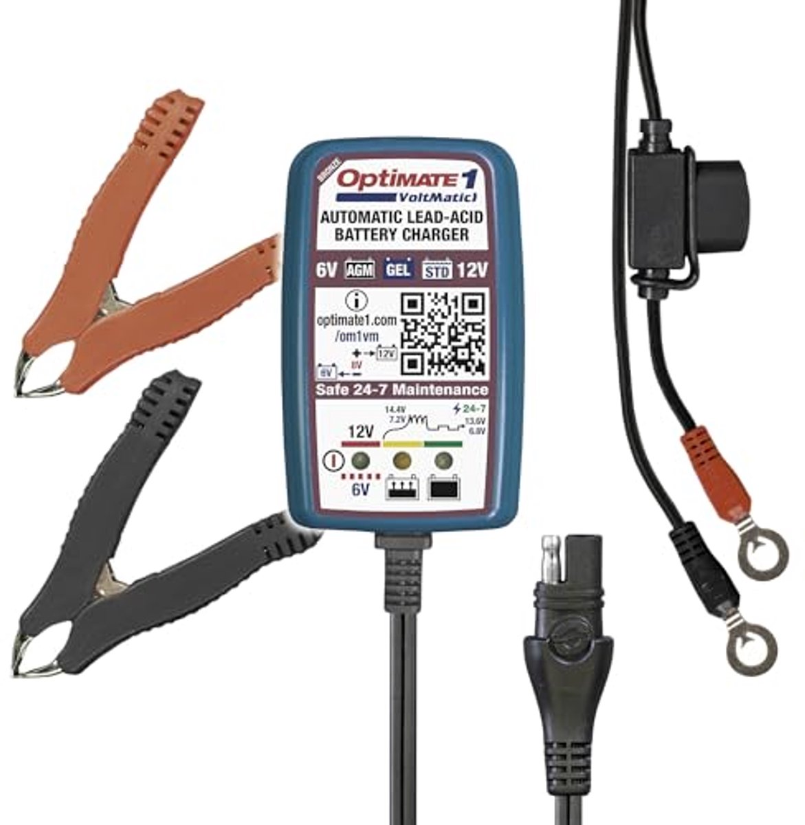 Automatische Acculader en Onderhouder 6V/12V - 4-staps 0,6A