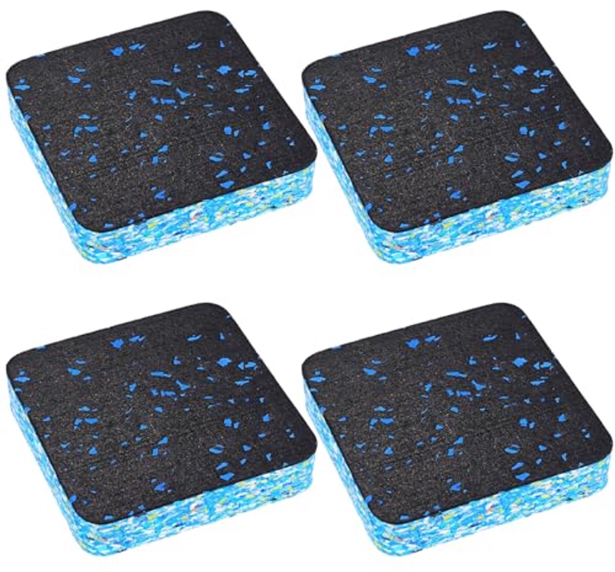 Geluidsisolatiepads voor wasmachines en drogers, set van 4, 10 x 10 x 2 cm, anti-trillingsmat, rubber