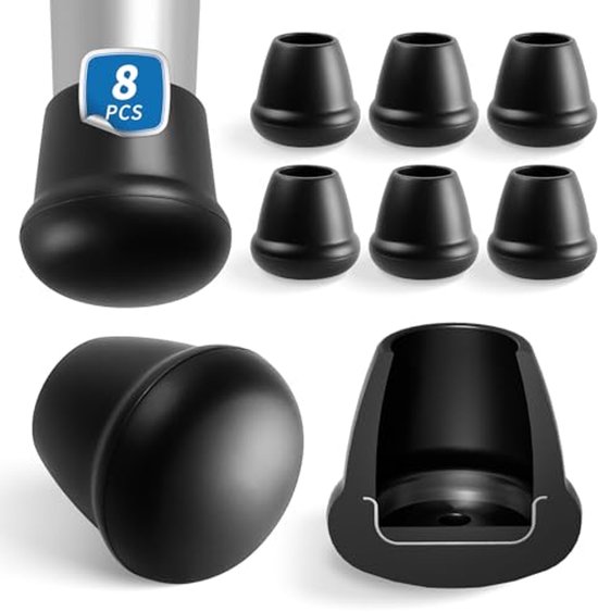 Stoelpootdoppen Rechthoekig,24 Stuks Stoelpootbeschermers Transparante Siliconen Doppen Met vilt,Bescherming voor Hardhouten Vloeren (Passend voor Omtrek 95-124mm