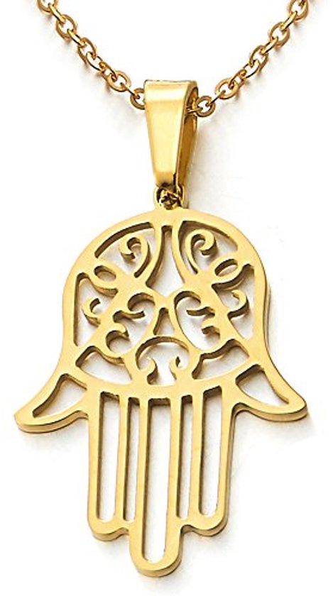 Hart 'Geloof, Hoop en Liefde', RVS ketting
