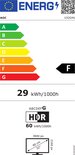 Energielabel van AOC monitor U32G4U, met een schaal van A tot G en energievebruik 29 kWh/1000h.