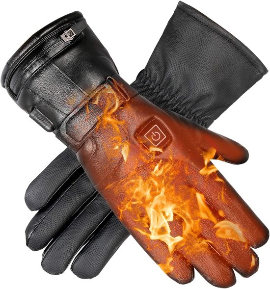 Motorhandschoenen - Verwarmde handschoenen - 2x 4000mAh batterijen - 3 warmtestanden - Waterdicht PU leer - Geschikt voor motor en outdoor