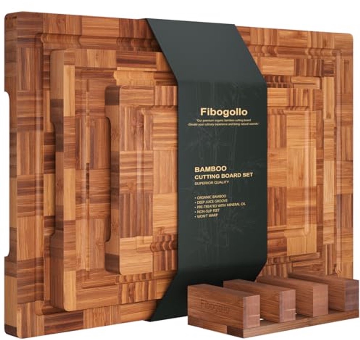 Bamboe Snijplanken Set voor Keuken - 3 Stuks Serveerplank