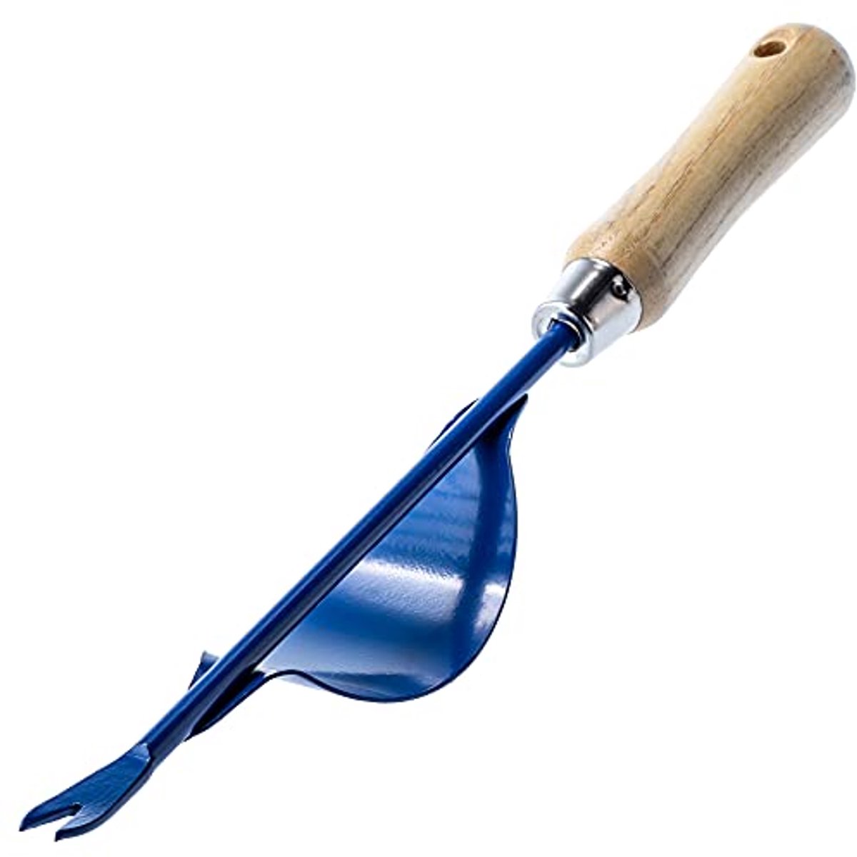 Efficiënte handmatige onkruidsteker van roestvrij staal met houten handvat (36,5 cm)