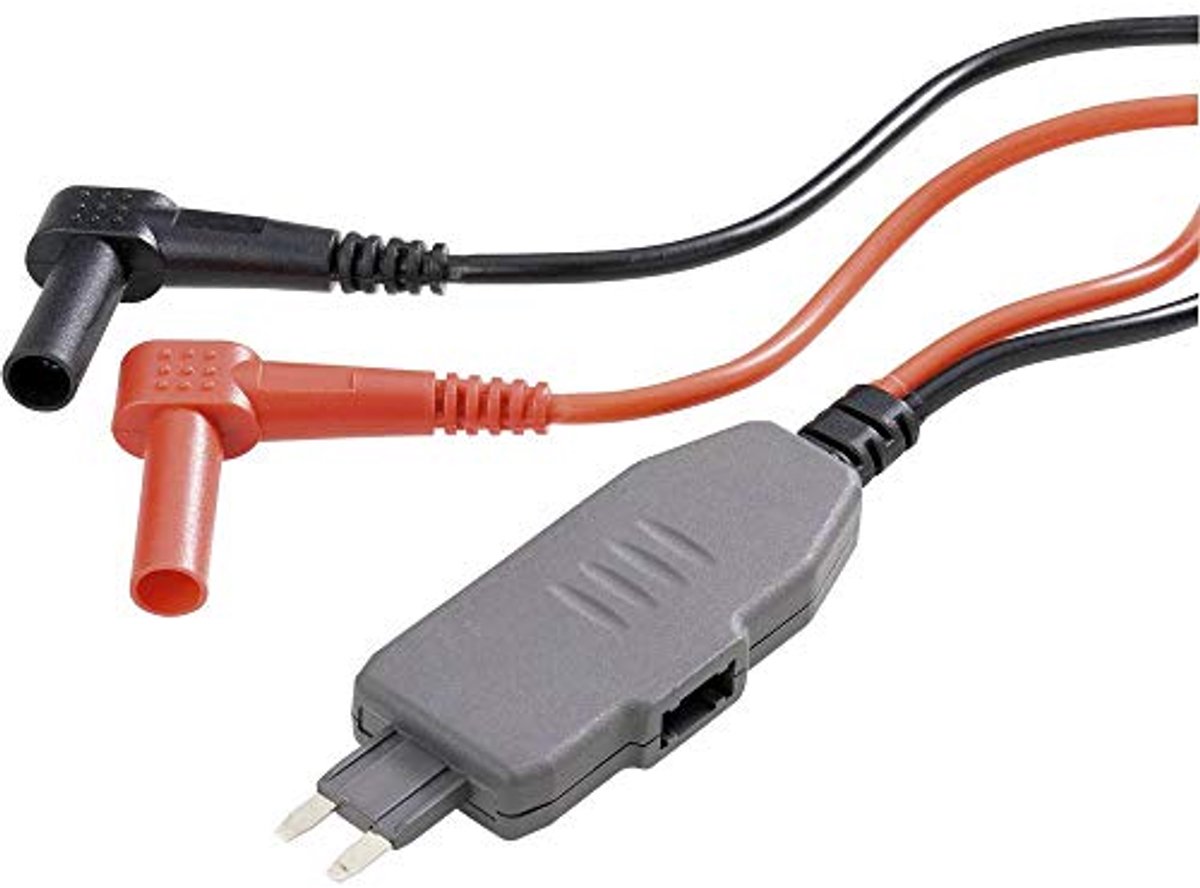 Meetadapter Mini-steekzekeringsstekker - Banaanstekker 4 mm Zwart, Rood