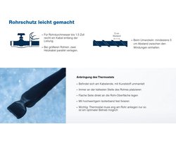 Verwarmingskabel met Thermostaat 2 meter, IP44, 230V, Zwart