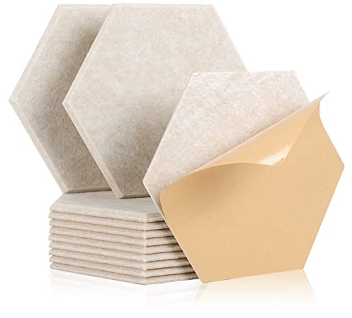 12 Stuks Zelfklevende Hexagon Akoestische Panelen voor Geluidsisolatie - Ideaal voor Studio, Kantoor en Wanddecoratie