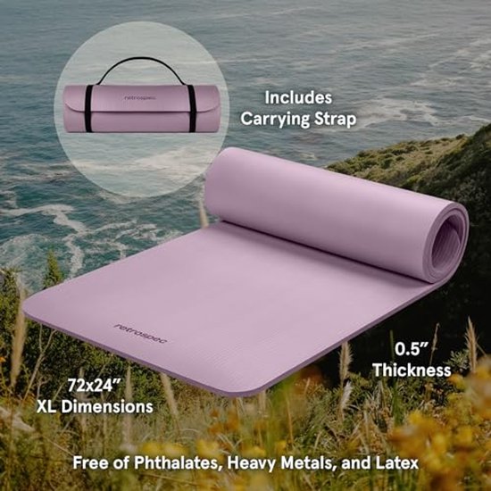 Dikke Antislip Yogamat met Nylonriem voor Yoga en Training — afbeelding 5