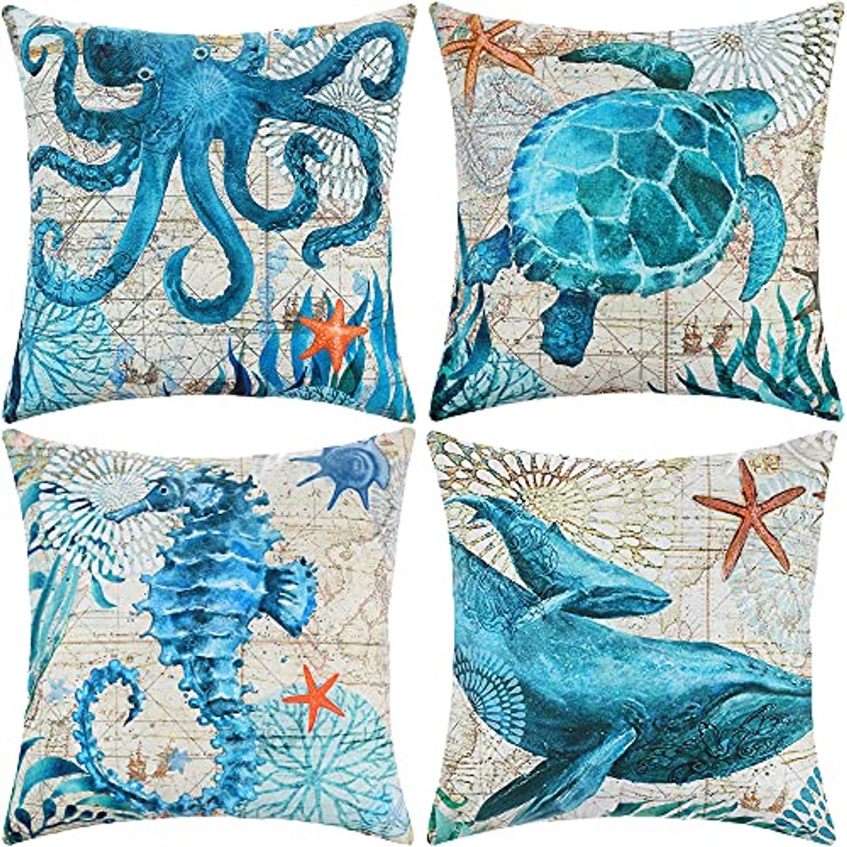Fluwelen Kussenhoezen 45x45cm - 4 Pack Decoratieve Kussenslopen voor Bank, Woonkamer en Au