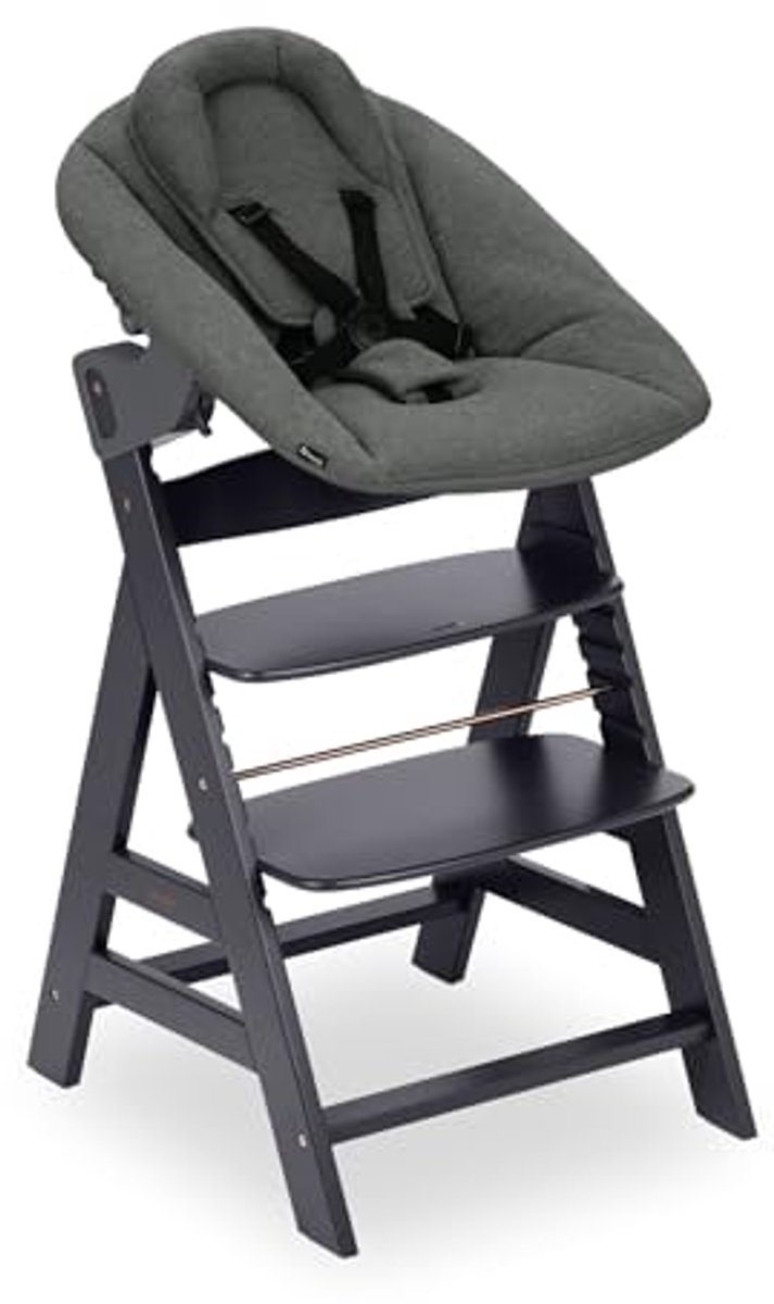 Verstelbare Houten Kinderstoel met Newborn Accessoire - Evoluerende Hoogstoel (FSC Gecontroleerd)