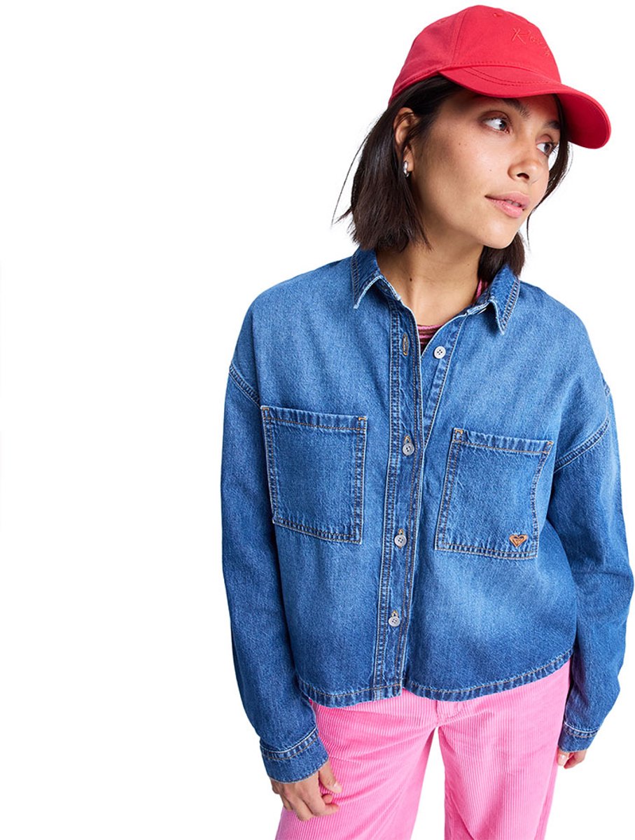 Roxy Another Reflect Overhemd Met Lange Mouwen L Vrouw Blauw