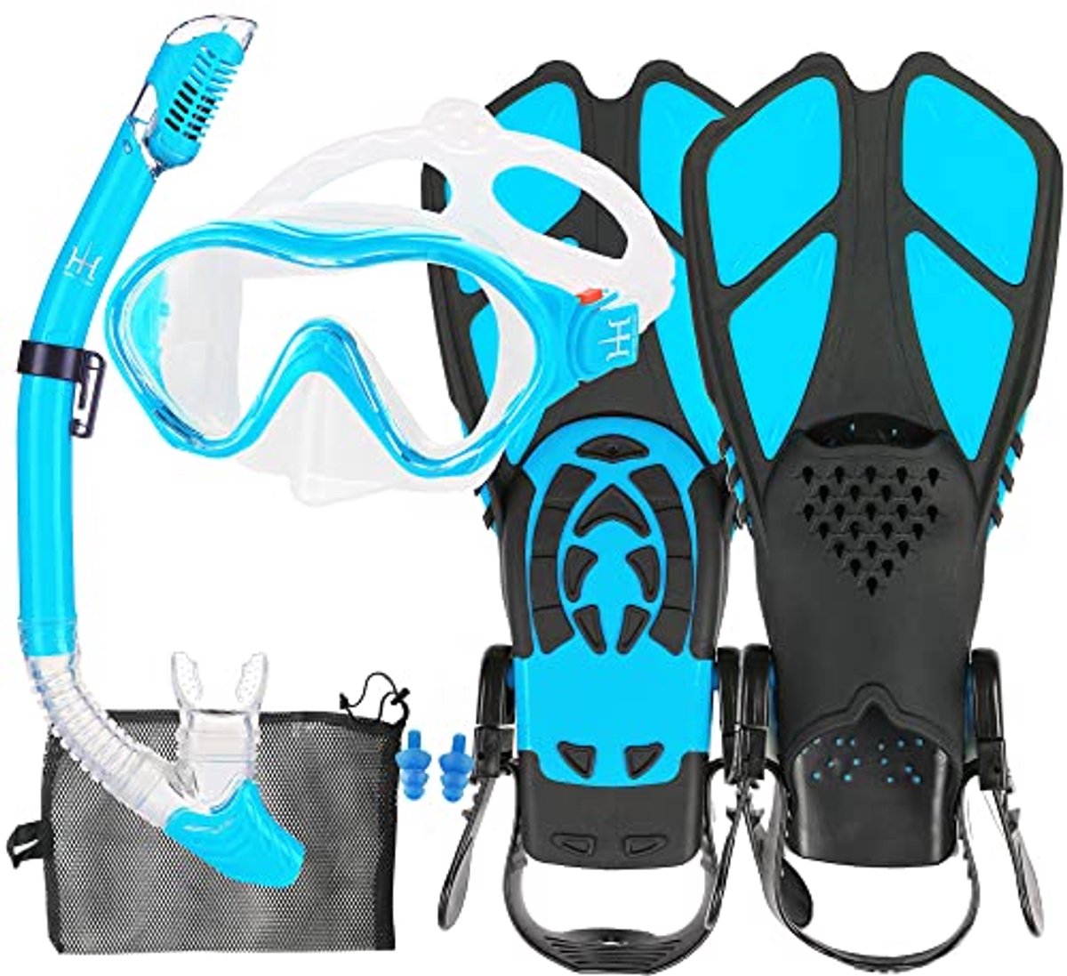 Snorkelset voor Kinderen met Panorama Duikbril en Verstelbare Zwemvliezen