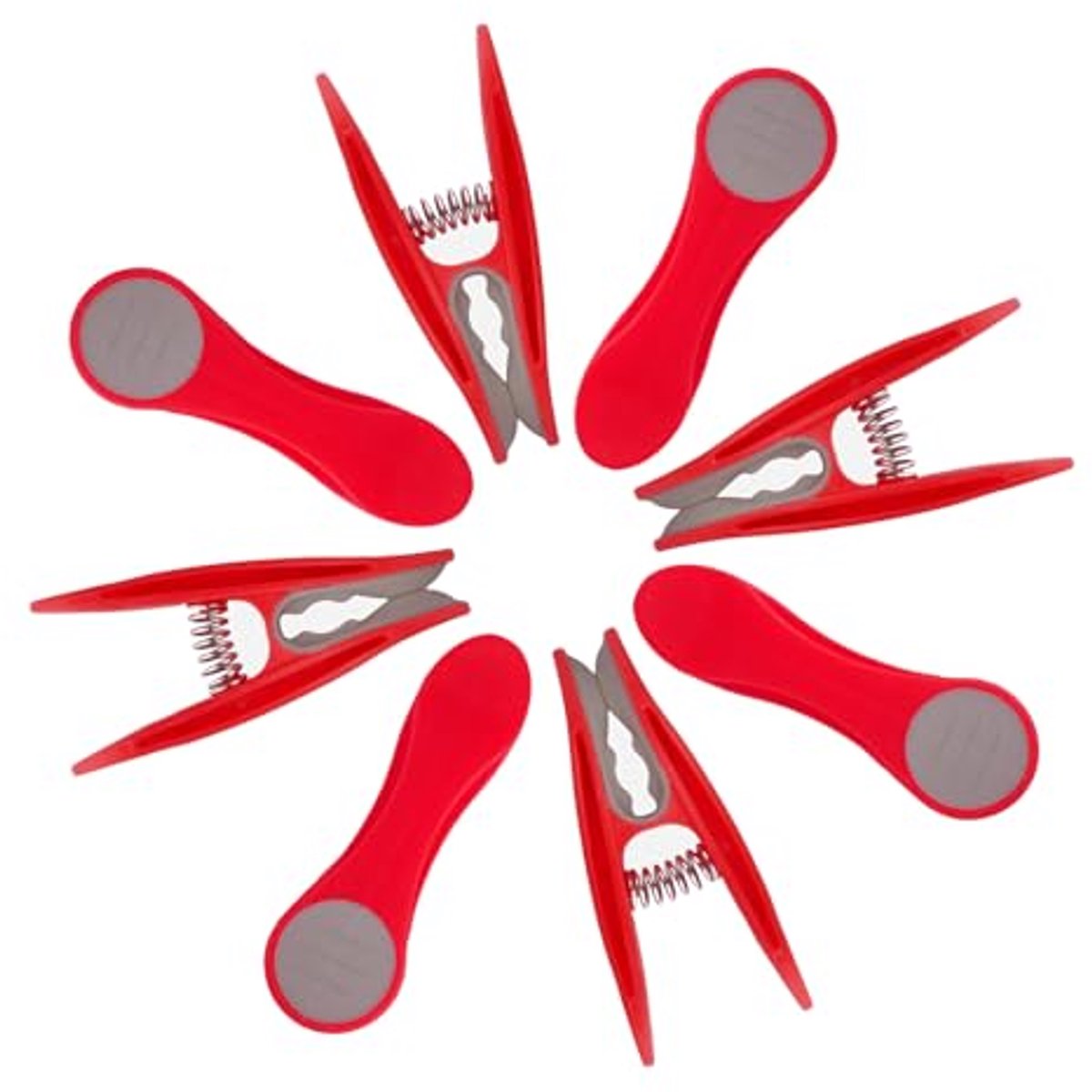 48 Wasknijpers met Soft Grip Rood-Grijs voor Gevoelige Kleding
