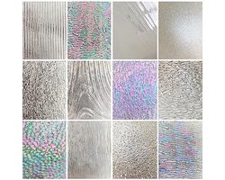 Glasplaat Set van 12 - Helder Gestructureerd Iserend Kunstglas voor Glas-in-Lood Projecten