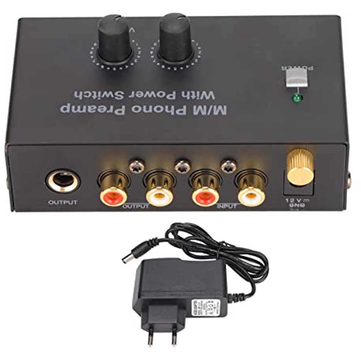 Professionele Phono Voorversterker voor Draaitafel met Geluidsarme Werking en DC 12V Adapter