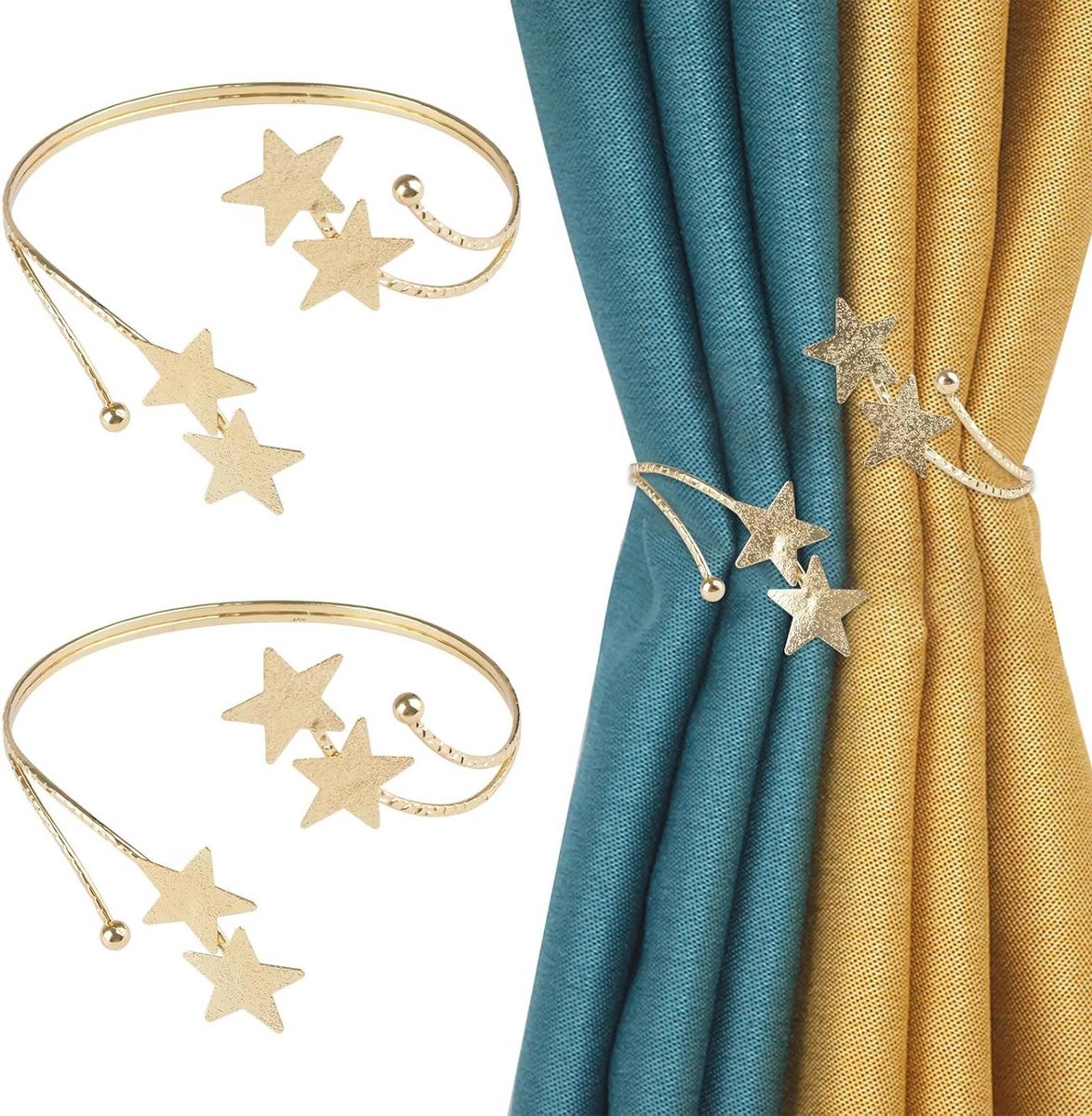 Gordijn Tie Back - Metalen Clip voor Decoratieve Willekeurige Modellering - Thuiskantoor Decoratie (Goud)