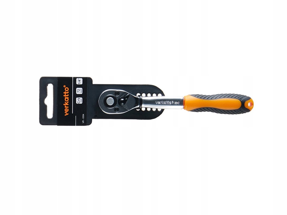 Verkatto 1/4" Ratel, 72 Tanden, CRV Staal