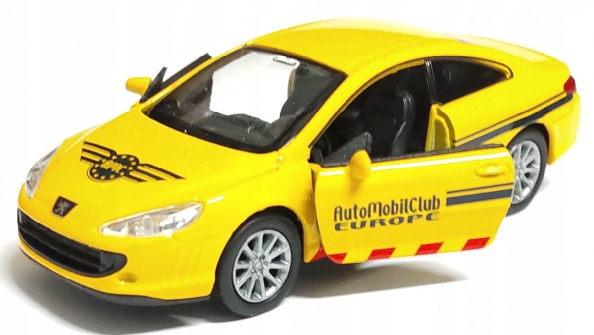 Welly Peugeot 407 modelauto schaal 1:34-1:39, geel, metaal