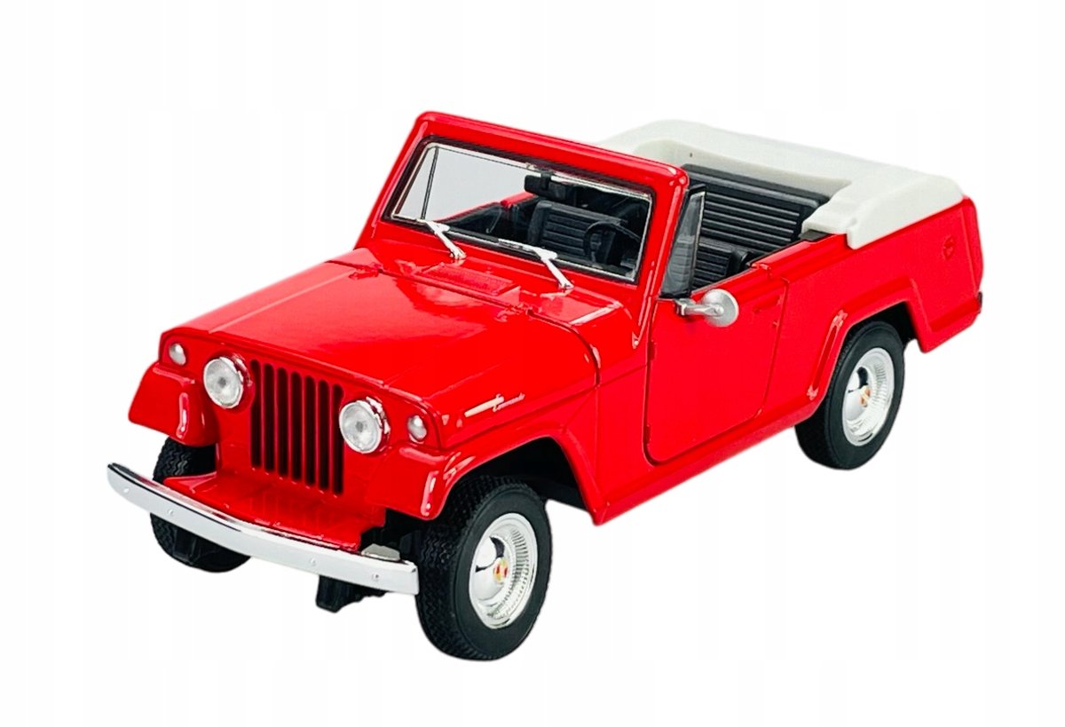 Welly 1967 Jeepster Commando Roadster rood metaal 1:24 model auto