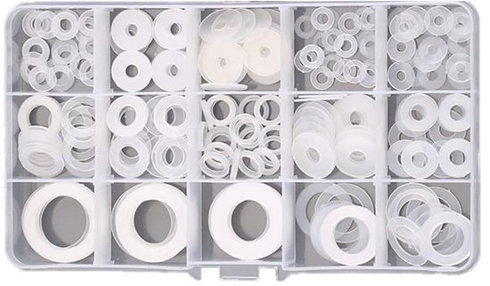 Cosswe 500-delige Nylon Sluitringen Set – M2 T/m M10, Zwart, Geïsoleerd, Geschikt Voor Auto, Elektra En Loodgieterswerk