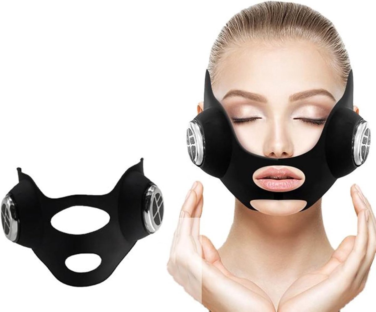 Elektrisch gezichtsmasker EMS Microstroom Vibratie V-vormig Kinlifting Draai anti-rimpel Huidverzorging Gezichtsmassage-instrument