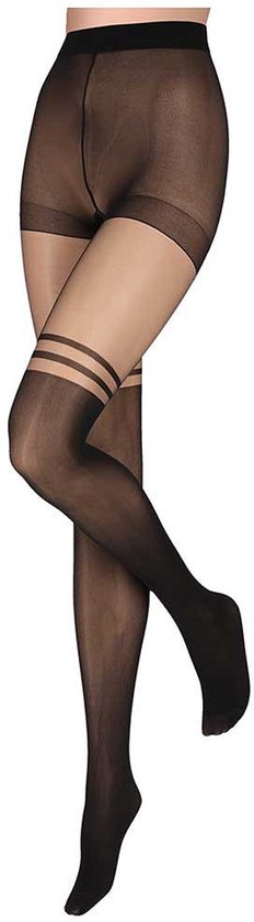 Morethansocks - Collants pour femmes - Collants fantaisie pour femmes - 40 deniers - Effet cuissardes - Motif rayé - Tailles S à XXL - Collants femmes