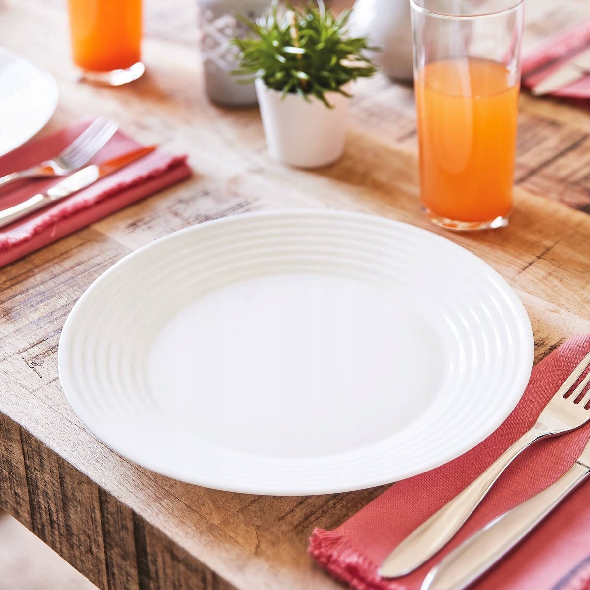 Luminarc Harena Platte Diner Borden - 25 cm - Wit - Set van 6