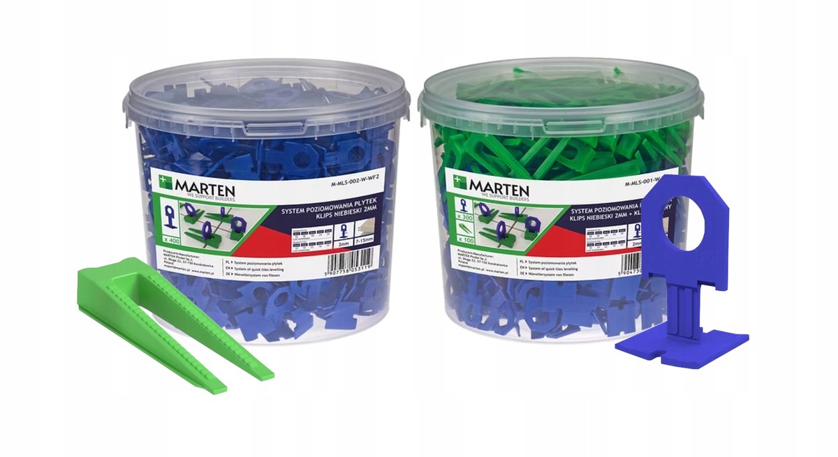 Marten Tegel Leveling Systeem: 700 Clips, 100 Wiggen, 2mm Voeg