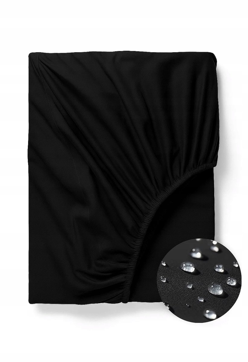 Waterdicht hoeslaken met elastiek 140x200 cm - Zwart