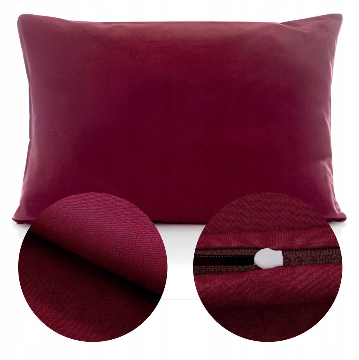 Katoenen Kussensloop 50x80cm Effen Ola Bordo Rood